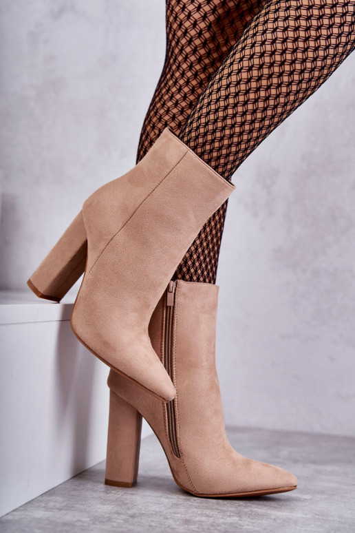 Eleganter Stil INildlederstiefel mit Absatz Beige Ettany