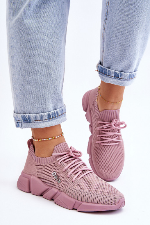 Feminin  Sneakers Stilvollllschuhe Memory Foam System Big Star JJ274266 pinke Farbe