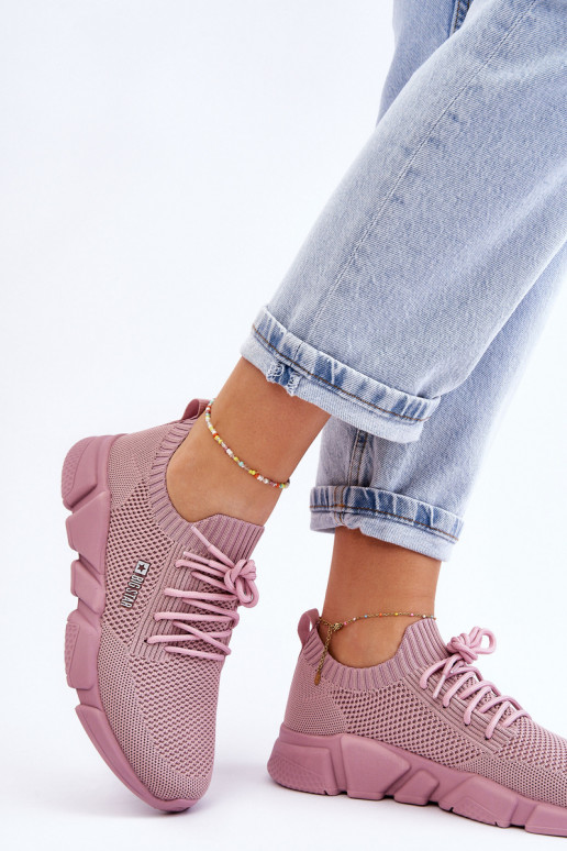 Feminin  Sneakers Stilvollllschuhe Memory Foam System Big Star JJ274266 pinke Farbe