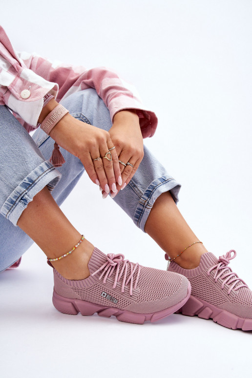 Feminin  Sneakers Stilvollllschuhe Memory Foam System Big Star JJ274266 pinke Farbe