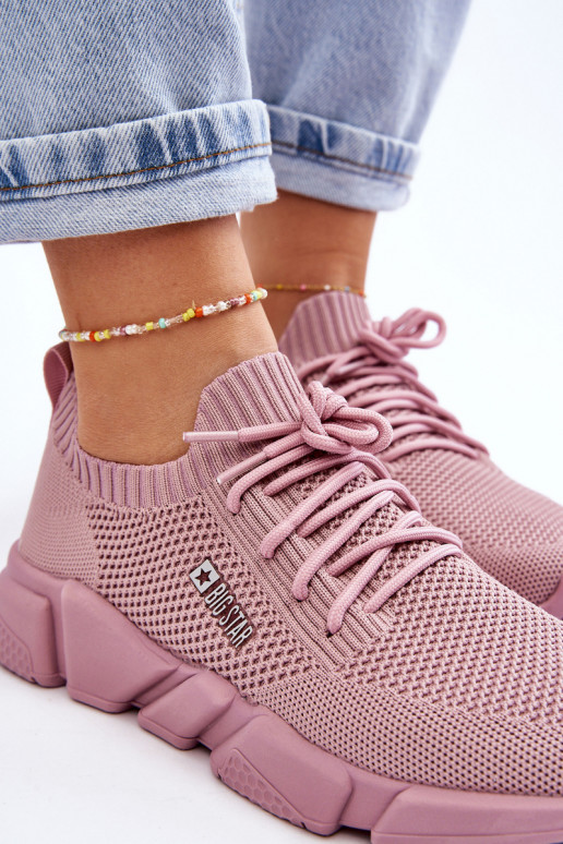 Feminin  Sneakers Stilvollllschuhe Memory Foam System Big Star JJ274266 pinke Farbe