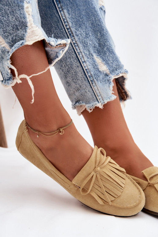 Damenmokassins mit Fransen in Gelb Janelisse