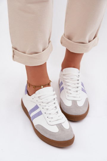 Zazoo N1068 Damen-Sneaker aus Kunstleder in Weiß-Blau