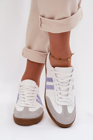 Zazoo N1068 Damen-Sneaker aus Kunstleder in Weiß-Blau 2