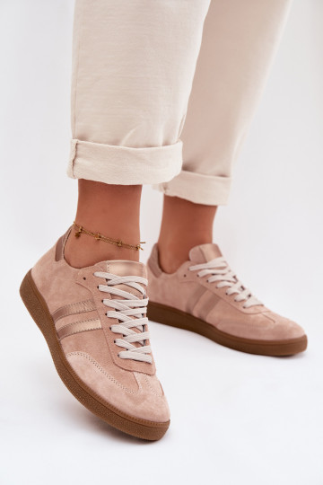 Zazoo N1068 aus INildleder Niedrig Sneakers Stilvollllschuhe Feminin pinke Farbe 2