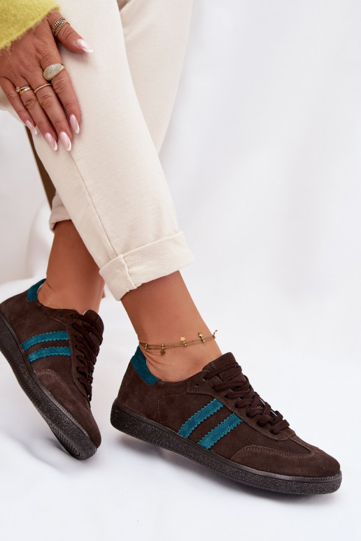 Zazoo N1068 aus INildleder Niedrig Sneakers Stilvollllschuhe Feminin CzekoladoZue