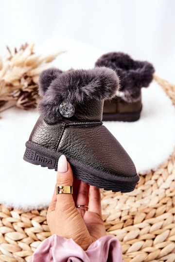 Bessie Gefütterte Schnee-Stiefel mit Fell in Grau