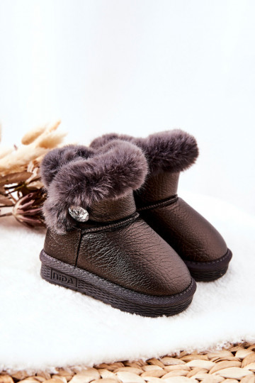 Bessie Gefütterte Schnee-Stiefel mit Fell in Grau 2