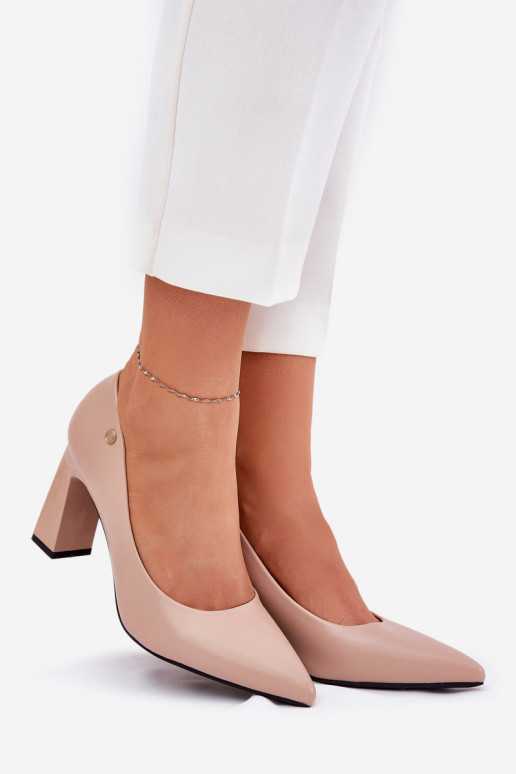 Eleganter Stil Schuhe Ermöglicht SłupkoZuym Obcasie Vinceza 62221 Beige