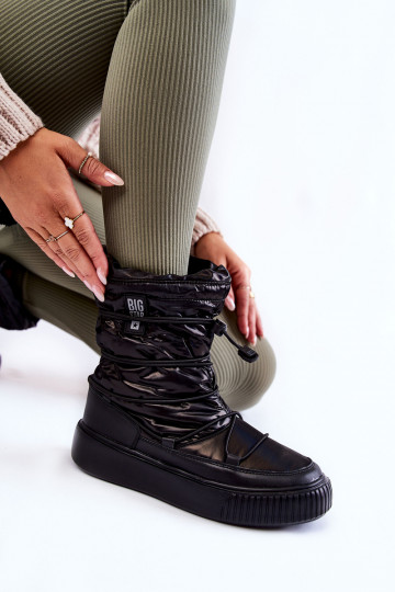 Feminin sich Zuarm laufen Schneestiefel Big Star KK274193 schZuarze Farbe 2