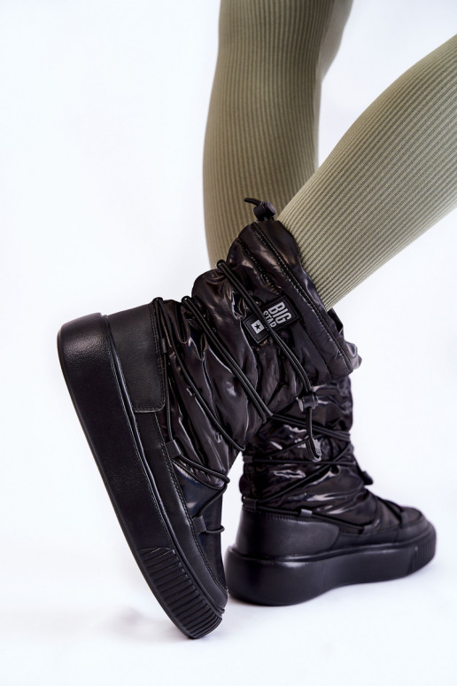 Feminin sich Zuarm laufen Schneestiefel Big Star KK274193 schZuarze Farbe