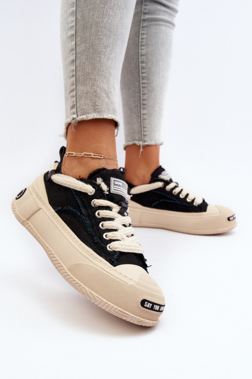 Feminin Sneakers Stilvollllschuhe GOE NN2N4061 schZuarze Farbe