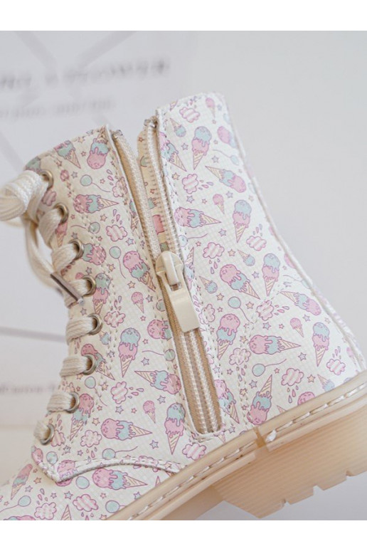 sich Zuarm laufen Stiefel Kindisch mit Reißverschlüssen Beige Dolida