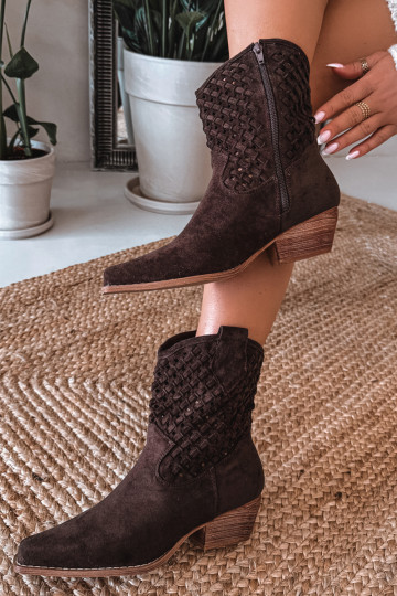 Ferissa Damenstiefeletten mit Absatz in Schokoladenfarbe