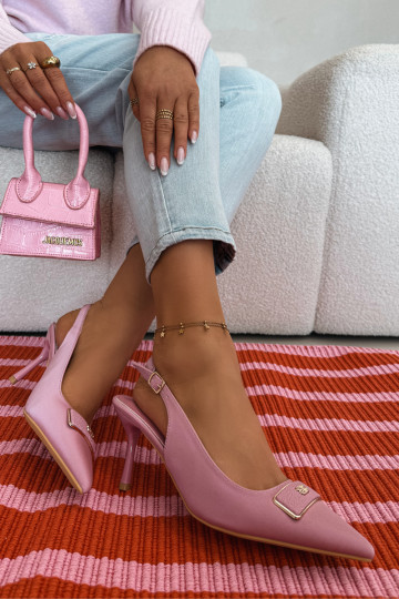 hochhackige Sandalen Feminin Mit Dekorationen Detalem pinke Farbe Lurella