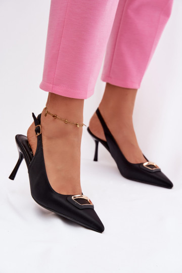 Damen High Heels Sandalen mit Dekoration in Schwarz Palerine 2
