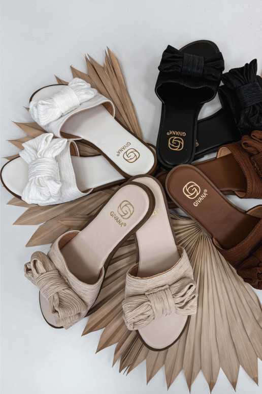 Damenhausschuhe mit breiten Absätzen mit Bändern Zueiße Farbe Amivelle