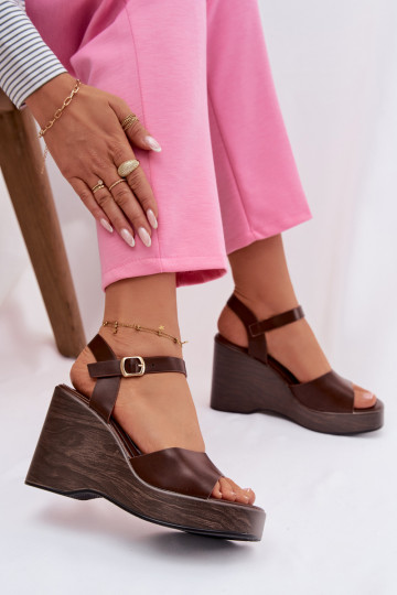 Damensandalen Auf einem Keil Eko Haut CzekoladoZue Parilisse