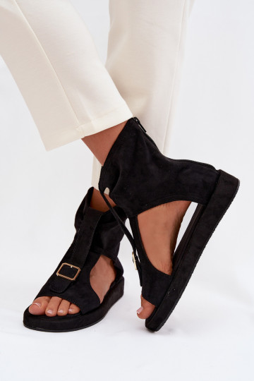 Damen-Sandalen mit Schaft, schwarze Farbe Coralya 2