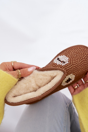 Dekoriert Groß Schneestiefel Feminin braune Farbe Galivra 2