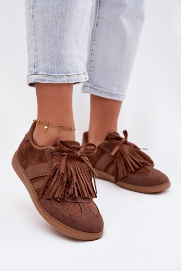 Damen Sport-Schuhe mit Fransen, braun, Dorivelle