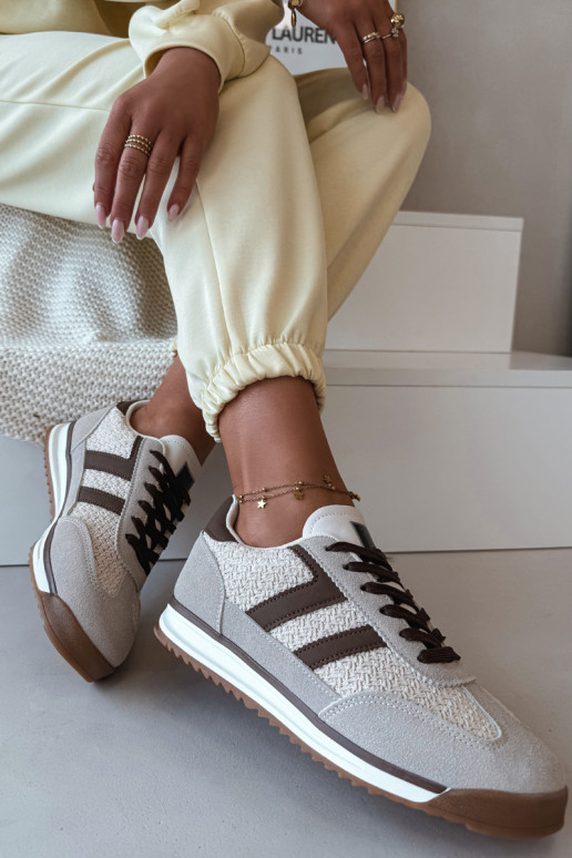 Sandfarbene Damen-Sport sneakers Modell „Soretta"