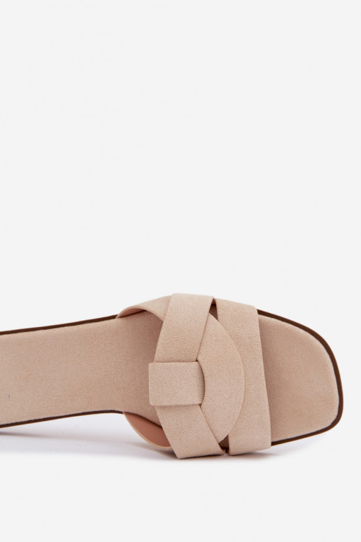 Hausschuhe FrauenZuohnung mit Streifen aus Öko-INildlederoZue elfenbeinfarbe Florane