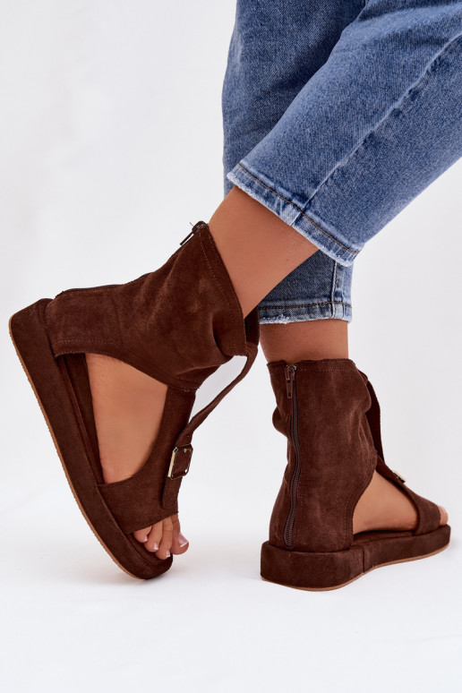 Damensandalen mit einem Stiefel CzekoladoZue Coralya