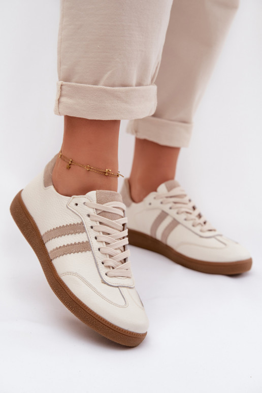 Zazoo N1068 Haut Niedrig Sneakers Stilvollllschuhe Feminin Beige