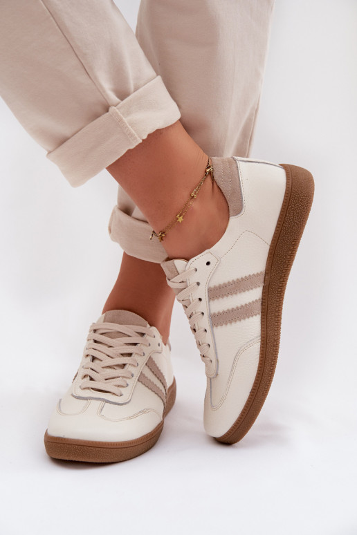 Zazoo N1068 Haut Niedrig Sneakers Stilvollllschuhe Feminin Beige