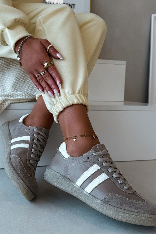 Zazoo N1068 Haut Niedrig Sneakers Stilvollllschuhe Feminin Beige