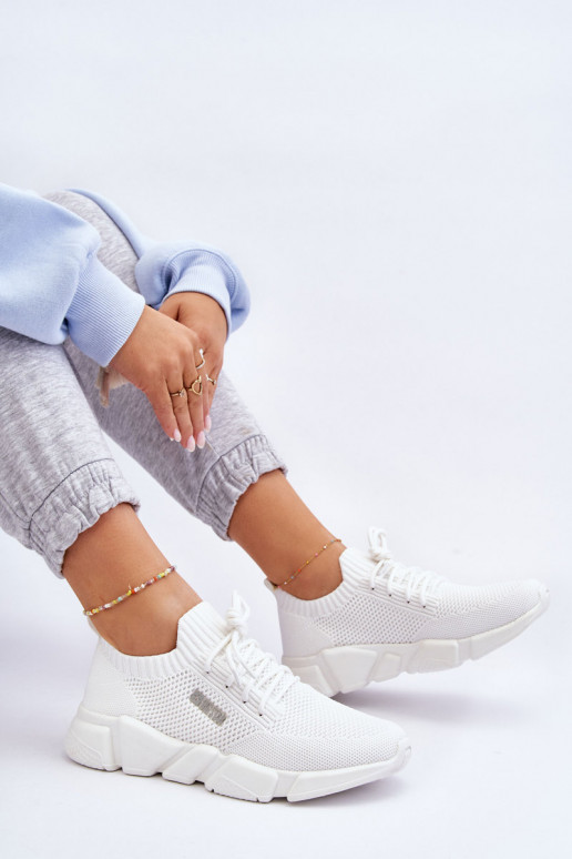 Feminin  Sneakers Stilvollllschuhe Memory Foam System Big Star JJ274268 Zueiße Farbe