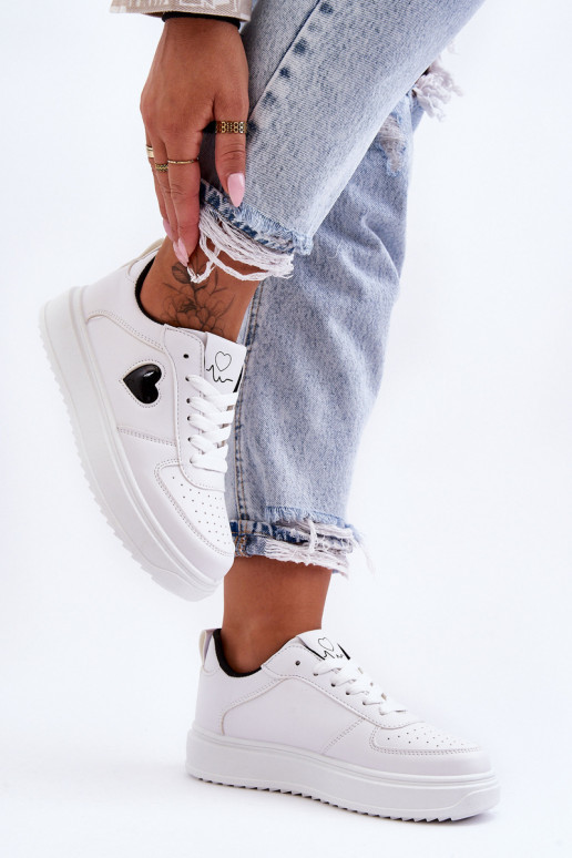 Klassisches Stilvollll Turnschuhe Mit Herz INeiß-schZuarze Farbe Amore