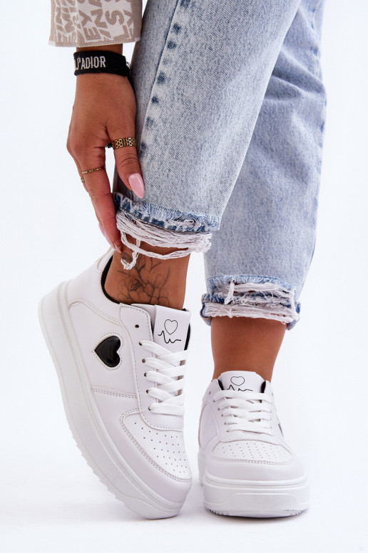 Klassisches Stilvollll Turnschuhe Mit Herz INeiß-schZuarze Farbe Amore