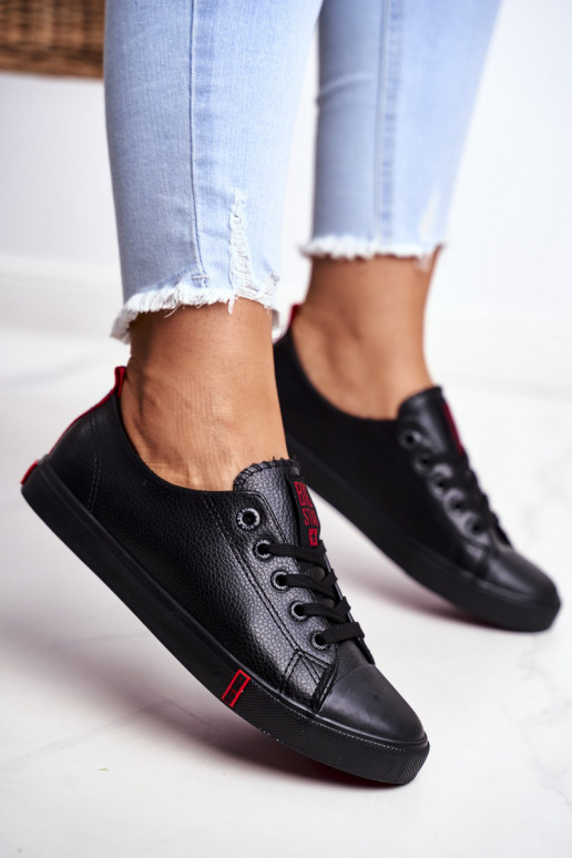 Ledersneaker für Damen Big Star GG274007 schZuarze Farbe