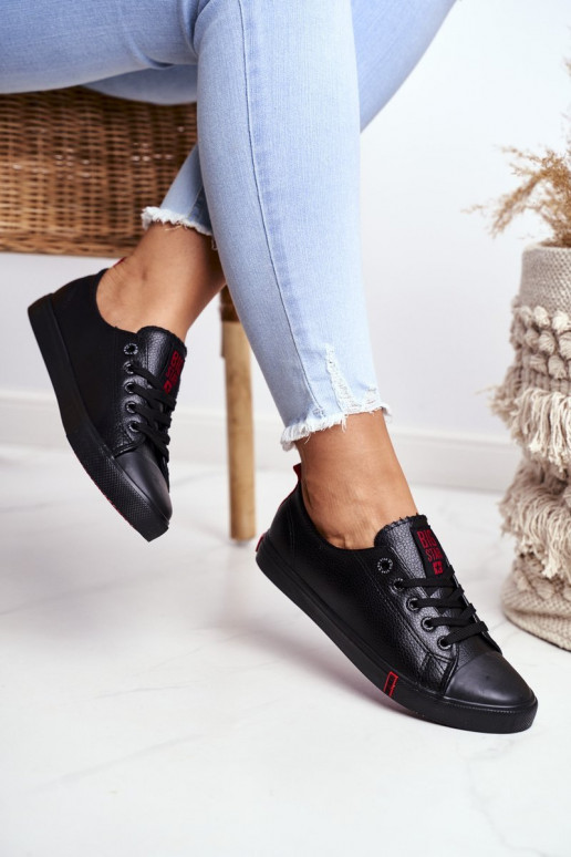 Ledersneaker für Damen Big Star GG274007 schZuarze Farbe