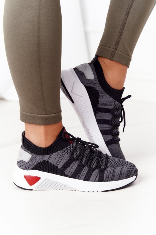 Feminin Sportlicher Stil Schuhe Memory Foam Big Star HH274532 graue Farbe