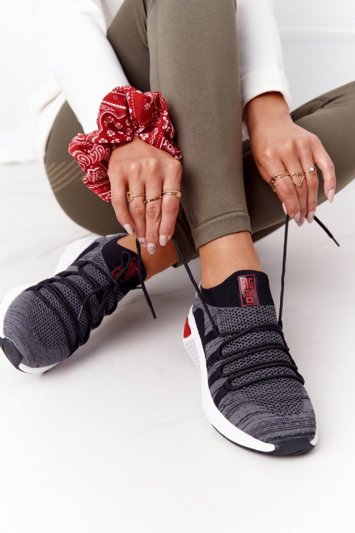 Feminin Sportlicher Stil Schuhe Memory Foam Big Star HH274532 graue Farbe