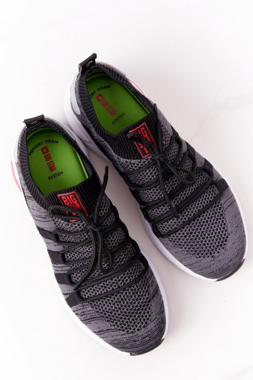 Feminin Sportlicher Stil Schuhe Memory Foam Big Star HH274532 graue Farbe