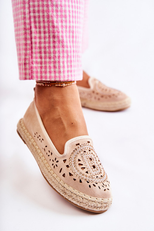 mit durchbrochenen Elementen Ein überzeugendes Stilvollll Feminin Espadrilles Beige Meredith