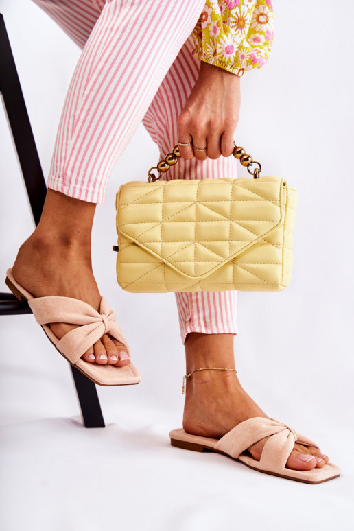 Feminin Velours Hausschuhe Hellrosa Farbton Vanilla Sky