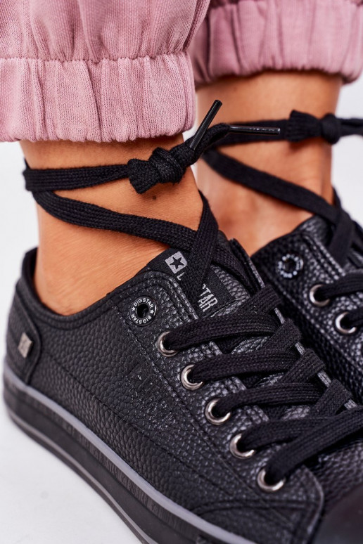 Ledersneaker für Damen BIG STAR II274002 schZuarze Farbe