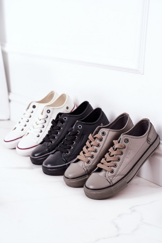 Ledersneaker für Damen BIG STAR II274002 schZuarze Farbe