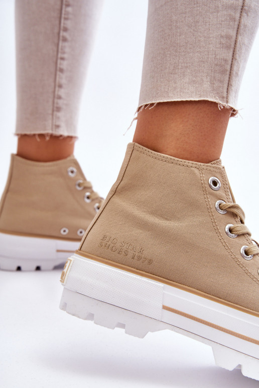 Groß  lässige Schuhe mit einer Plattform Big Star LL274160 Beige