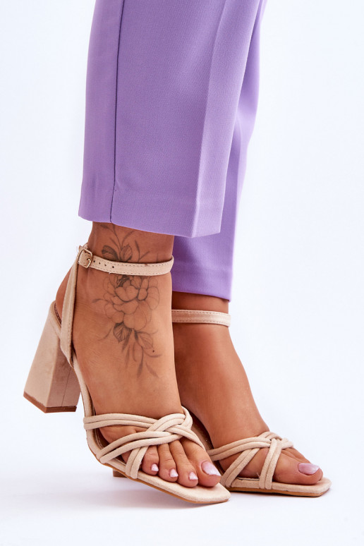 Klassisches Stilvollll INildledersandalen mit Absätzen Beige Bernett