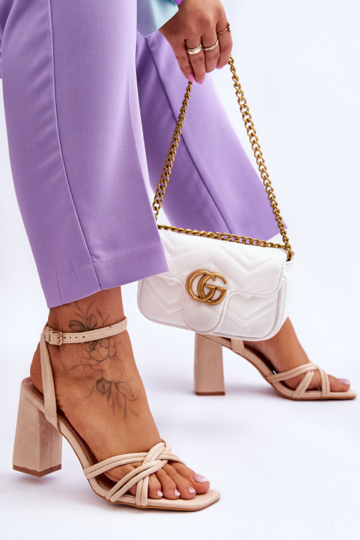 Klassisches Stilvollll INildledersandalen mit Absätzen Beige Bernett