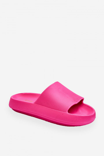 Modische Schaumstoff-Slipper auf einer massiven Plattform pinke Farbe Linnea