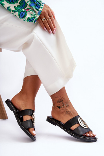 Modische Hausschuhe Mit Spiegelglanz schZuarze Farbe Deep Breath 2