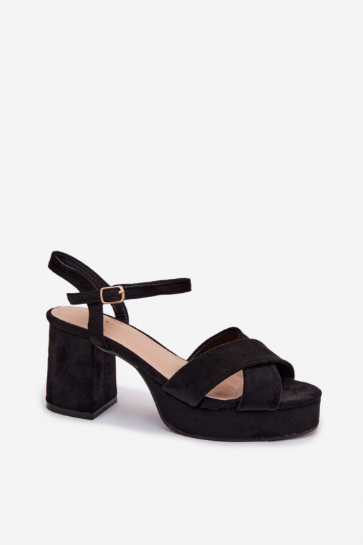 Damen-Sandalen mit hohen Absätzen schZuarze Farbe Janelia