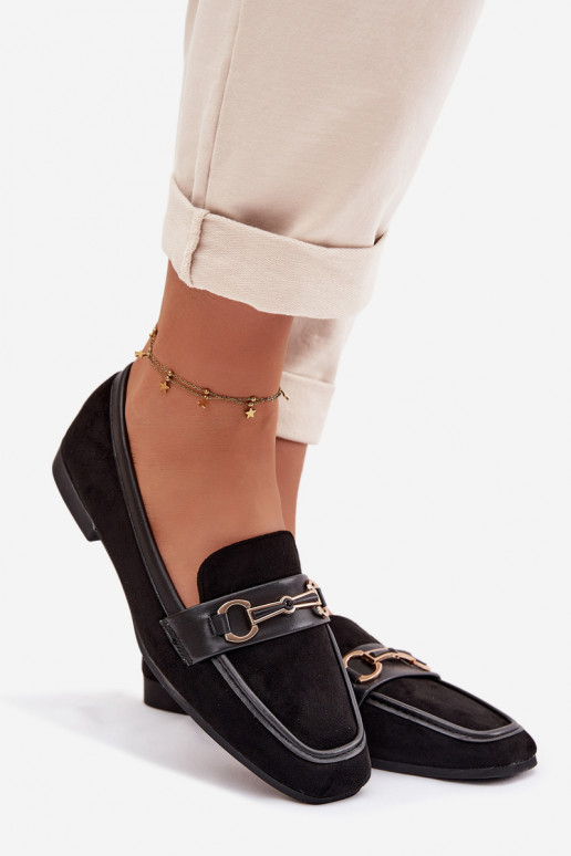 Mokassins Mokassins für Damen mit Ornamenten schZuarze Farbe Palerina